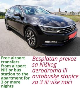 a car is advertised for a discount at Nice apartment in Niš