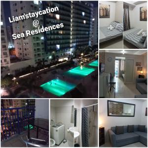a collage of photos of a apartment with a swimming pool at LIAM's Staycation in Manila