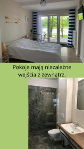 Kúpeľňa v ubytovaní Domki nad Brzegiem