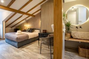 מיטה או מיטות בחדר ב-la posada de consuelito