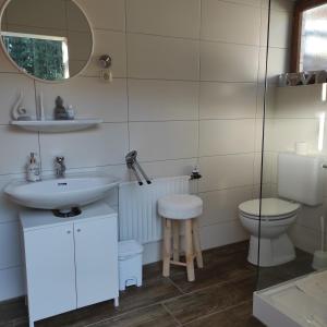 Phòng tắm tại Casa Foresta - minimalistisches 1-Raum Tiny House direkt am Wald