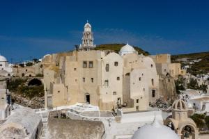 an aerial view of the old city of jerusalem at Exi Castle Suites in Emporio Santorini