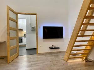 TV a/nebo společenská místnost v ubytování Sasfeszek Apartman (Teljes lakás)