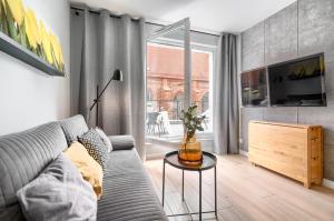 Televízia a/alebo spoločenská miestnosť v ubytovaní Apartament 1000 Stare Miasto bulwary Apartamenty No 1