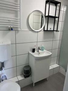 Ванная комната в Ullis Pension für Monteure & Handwerker