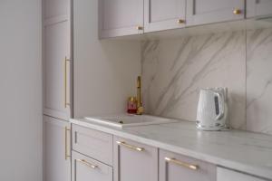 Kuchnia lub aneks kuchenny w obiekcie Fredry 2 Apartament Liliowy