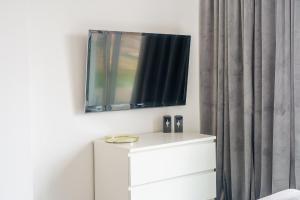 Telewizja i/lub zestaw kina domowego w obiekcie Fredry 2 Apartament Liliowy