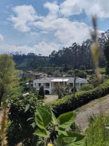 uma vista de uma casa num campo em Hacienda El Castillo Hotel Boutique em Pasto