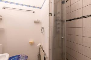 ドゥネンにあるHaus Cux, App 3のシャワーとトイレ付きの小さなバスルーム