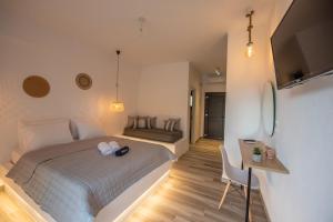 Televisyen dan/atau pusat hiburan di Alios Gaia - Seaside Apartments