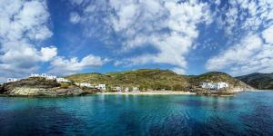 a view of a small island in the water at Malli Sea House in Mamádhos