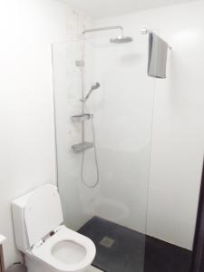 モガンにあるOcean View Apartment Monseñorのバスルーム(シャワー、トイレ付)