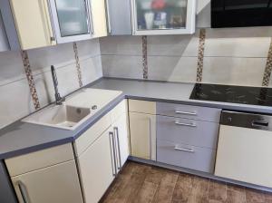 Kuchyň nebo kuchyňský kout v ubytování Monteurzimmer