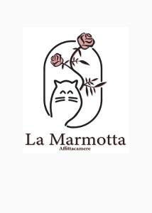 a logo for a company with a cat and flowers at La Marmotta in Luserna San Giovanni