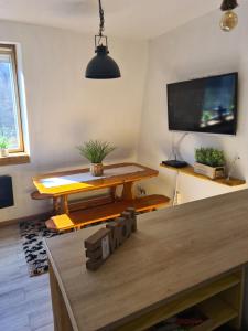 Kuchyňa alebo kuchynka v ubytovaní grand studio 28 m2 tout confort au pieds des pistes