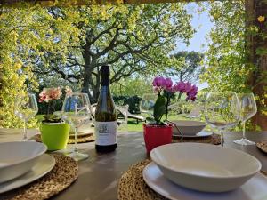 A garden outside Ca' le cerque, villa surrounded by the Marche nature