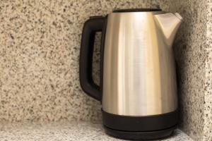 Coffee and tea making facilities at Manilva Townhouse with spectacular views of Gibraltar