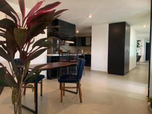Η κουζίνα ή μικρή κουζίνα στο Hotel Escala Puebla Centro