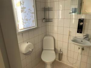 a bathroom with a toilet and a sink at Keldrimäe külalistemaja in Hiiumaa