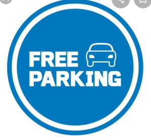 a free parking sign with a car in a circle at Adam letting(s) in Middlesbrough