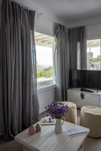 Televízia a/alebo spoločenská miestnosť v ubytovaní Villa Artemis (Agios Lazaros, Psarou)