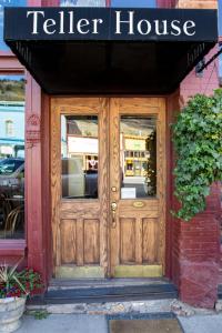 a door to a teller house with a sign above it at Teller House in Silverton