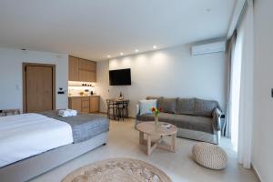 Posteľ alebo postele v izbe v ubytovaní Rethymno Lovely city center apartment