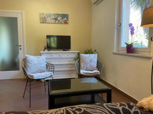 TV a/nebo společenská místnost v ubytování Grand Pool Apartment Ika-Opatija