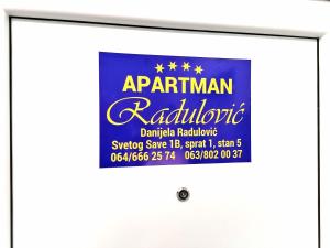 Certifikát, hodnocení, plakát nebo jiný dokument vystavený v ubytování Apartman Radulović