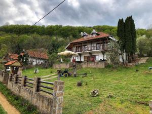 a house in a field with a fence in front of it at Villa Balconlux - Zavojsko jezero, Pirot in Pirot