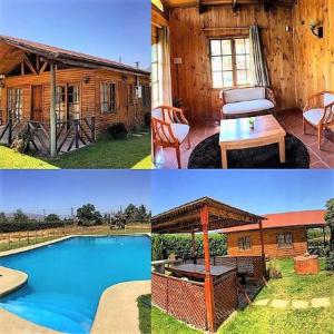 twee foto's van een huis en een zwembad bij Gran Parcela Monte de Olmue in Olmué