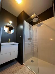 a bathroom with a shower and a sink at Le 101 - Les Locations ISAHORA in Eu +48 photos