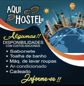 a poster for an event in a hostel at Pousada - Aqui Hostel in Bragança Paulista