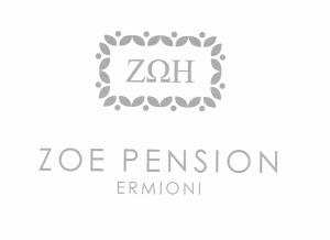 un logotipo para una empresa de penitencia de cebras en Zoe Pension, en Ermioni