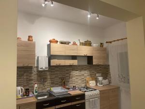 Dapur atau dapur kecil di Valentina apartman