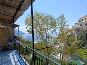 a balcony with a view of the ocean at Regina Margherita in Positano