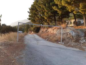 a gate on the side of a road with trees at Peace and quiet apartment in Brela, Croatia in Brela