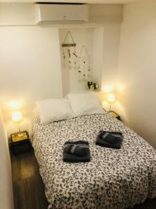 Un pat sau paturi într-o cameră la Petit Nid Douillet