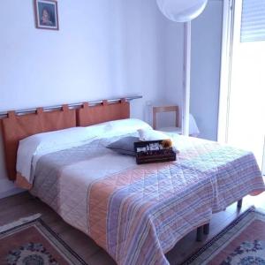 Un dormitorio con una cama con una manta. en B&B CASETTA 42, en Volpino