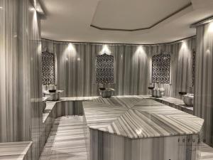 a rendering of a bathroom with sinks and mirrors at Ferush Boutique Hotel in Urla