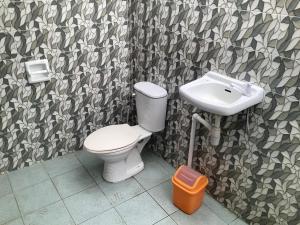 錫帕萊的住宿－HFA Bldg，一间带卫生间和水槽的浴室