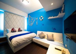 Llit o llits en una habitació de 羅東夜市EazyRoom
