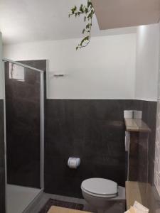 a bathroom with a toilet and a shower at agriturismo heaven in Capo Vaticano