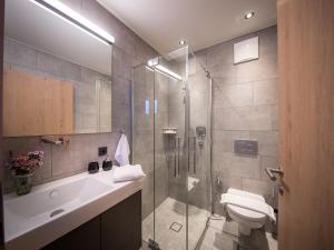 a bathroom with a shower and a toilet and a sink at Apartment Top1 by Interhome in Zell am See