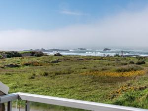 a view of the ocean from the balcony of a beach at Apartment Er Palouen by Interhome in Quiberon
