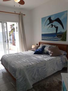 Llit o llits en una habitació de Beach house Agua Viva, Praia de Chaves, Boa Vista, Sal Rei, Cape Vert, 50mt spiaggia