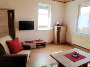 TV a/nebo společenská místnost v ubytování Ferienwohnung Bradsch