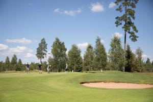 a group of people playing golf on a golf course at Götaströms Värdshus in Skillingaryd