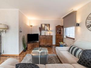 un soggiorno con divano e TV di The Inseparable beautiful apartment for 7 adults in Malmedy a Malmedy