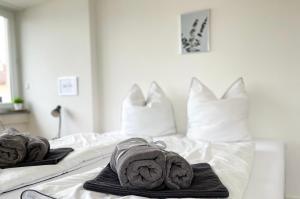 Postel nebo postele na pokoji v ubytování Hegau Boardinghouse